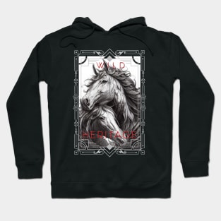 Horse Animal Wild Nature Illustration Line Epic Illustration Line Art Hoodie